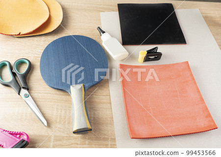 New Rubber Pads on Professional Table Tennis Rackets New Rubber Pads on Professional Table Tennis Rackets 99453566