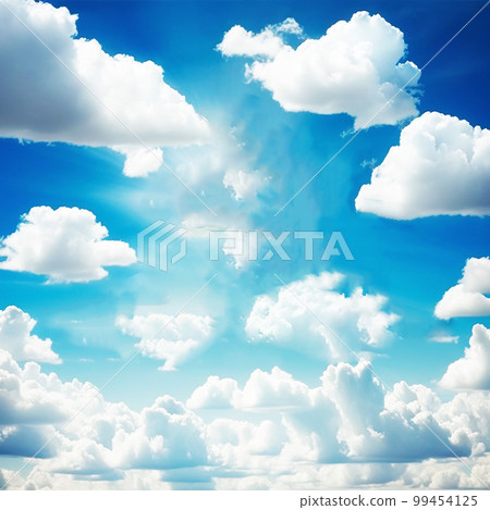 Bright wallpaper background of sunny blue sky with clouds 99454125
