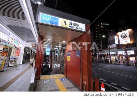 Tokyo cityscape in Japan View of Asakusa Station (entrance) near Asakusa's Kannon Street 99454126