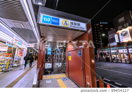 Tokyo cityscape in Japan View of Asakusa Station (entrance) near Asakusa's Kannon Street 99454127