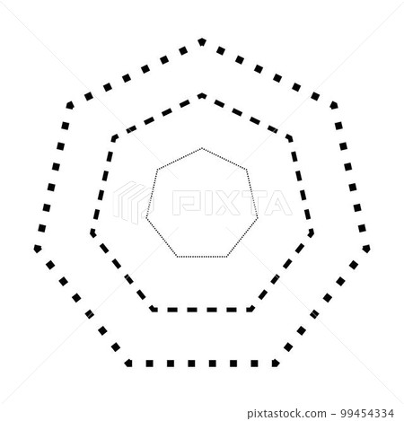 Tracing heptagon shape symbol, dashed and dotted broken line element for preschool, kindergarten kids prewriting, drawing and cutting practice activities Tracing heptagon shape symbol, dashed and dotted broken line element for preschool, kindergarten kids prewriting, drawing and cutting practice activities 99454334