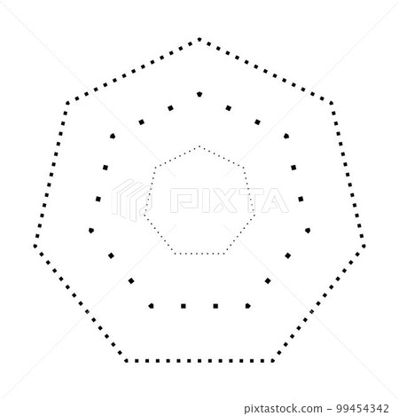 Tracing heptagon shape symbol, dashed and dotted broken line element for preschool, kindergarten kids prewriting, drawing and cutting practice activities Tracing heptagon shape symbol, dashed and dotted broken line element for preschool, kindergarten kids prewriting, drawing and cutting practice activities 99454342