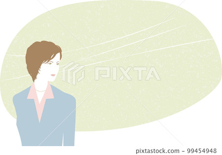 Illustration of a middle-aged business woman with an oblique profile 99454948