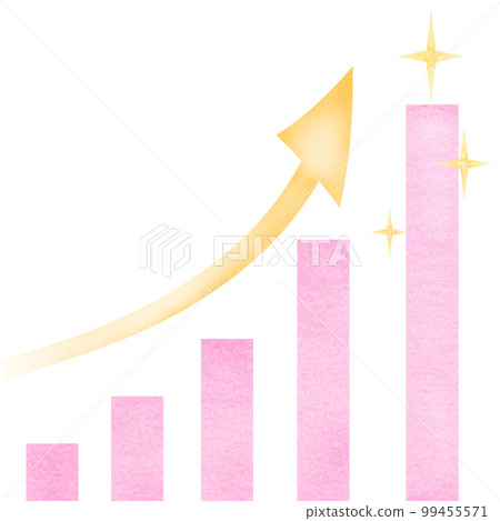 A cute square bar chart with a soaring pink color 99455571
