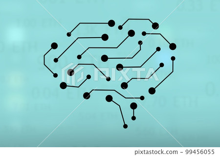 Brain circuit Ai technology concept icon Brain circuit Ai technology concept icon 99456055