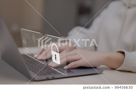 System of online security checks for users. username and password authentication system, cybersecurity global concept, secure Internet access, technology cybernetics, computer security network system. 99456630