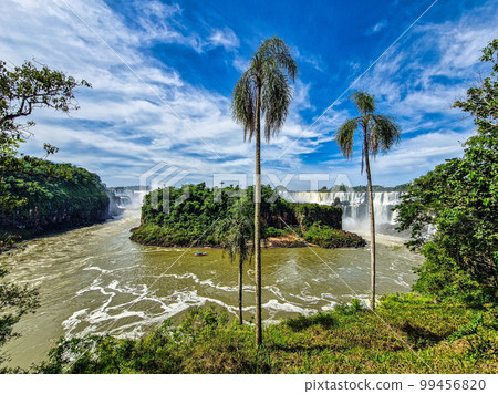 Iguazu Falls, the largest series of waterfalls of the world, located at the Brazilian and Argentinian border 99456820