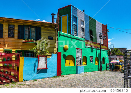 Colorful buildings in Caminito street in La Boca at Buenos Aires, Argentina. 99456840