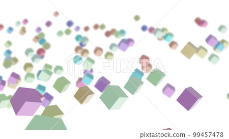 CG cube Many floating cubes - Stock Illustration [99457478] - PIXTA