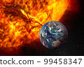 Planet Earth and huge Sun. Elements of this image furnished by NASA. 99458347