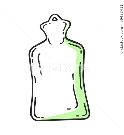 The heating pad is a medical pharmaceutical device. Medical devices vector hand drawn illustration 99458411
