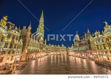 Brussels Belgium, city skyline night at Grand Place Square Brussels Belgium, city skyline night at Grand Place Square 99458572