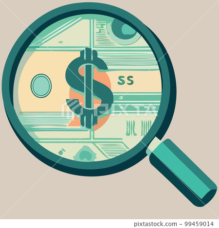 magnifying glass object magnifying money dollar magnifying glass object magnifying money dollar 99459014