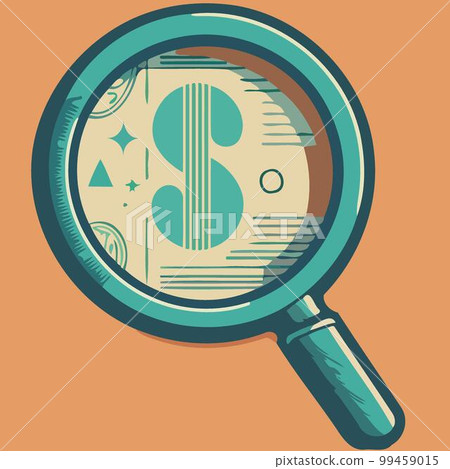 magnifying glass object magnifying money dollar magnifying glass object magnifying money dollar 99459015