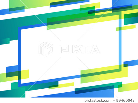 藍色和綠色幾何圖案框架材料 99460042