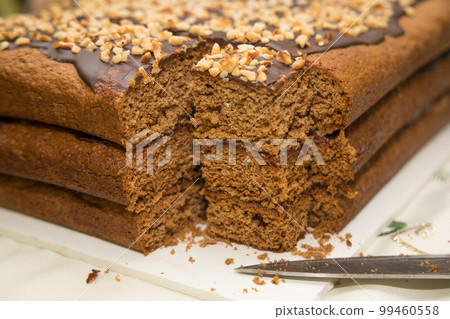 Homemade Ginger Cake made for Christmas Eve dinner 99460558