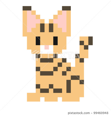 Coarse dot illustration of Bengal cat Coarse dot illustration of Bengal cat 99460948