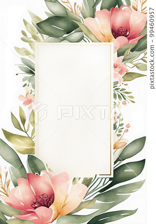 Watercolor Floral Invitation Card Template Watercolor Floral Invitation Card Template 99460957