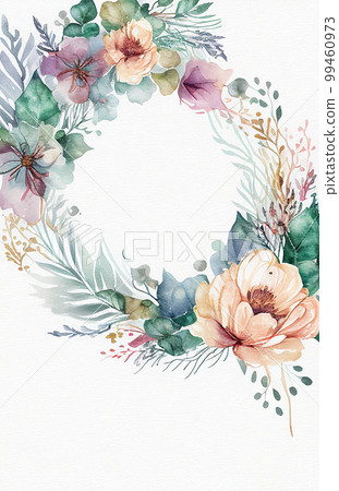 Watercolor Floral Invitation Card Template Watercolor Floral Invitation Card Template 99460973