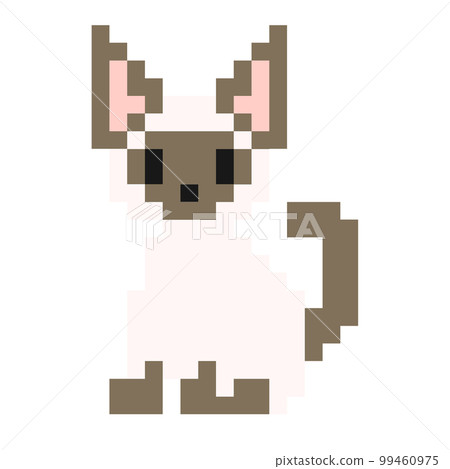 Rough dot illustration of Siamese cat 99460975