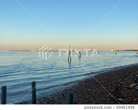 Venetian lagoon from Venice city in winter dusk 99461998