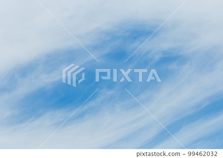 Cirrus Cumulus White Clouds Blue Sky Background Nature Wind Weather Atmosphere Air 99462032