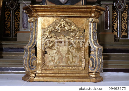 Tabernacle on the altar of the Virgin Mary in the church of Saint Martin in Sveti Martin pod Okicem, Croatia 99462275