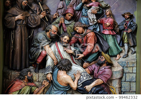 Martyrdom of Saint John of Nepomuk, the altar in the Basilica of the Sacred Heart of Jesus in Zagreb, Croatia 99462332