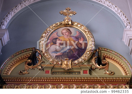 Guardian angel, altarpiece in the Basilica of the Sacred Heart of Jesus in Zagreb, Croatia 99462335