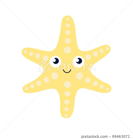 flat vector illustration of starfish isolated on white flat vector illustration of starfish isolated on white 99463071