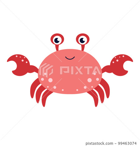 flat vector illustration of cartoon crab isolated on white flat vector illustration of cartoon crab isolated on white 99463074