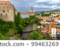 Historic town of Cesky Krumlov on the Vltava River, Bohemia, Czech Republic 99463269