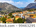 Ancient fortified village of Gemona del Friuli. Views of the mountains and the old town. Italy 99463295