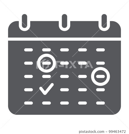 Important date glyph icon, month and day, calendar sign, vector graphics, a solid pattern on a white background, eps 10. 99463472