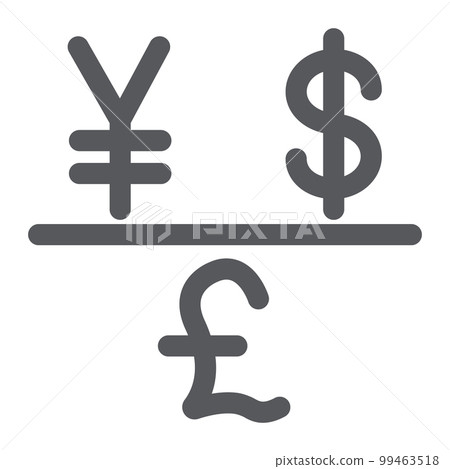 Currency glyph icon, financial and bank, money sign, vector graphics, a solid pattern on a white background, eps 10. 99463518