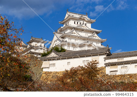 Ancient Samurai Castle of Himeji with Blue Sky 99464315
