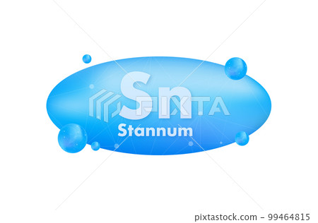Mineral Sn Stannum blue shining pill capsule icon. Vector stock illustration Mineral Sn Stannum blue shining pill capsule icon. Vector stock illustration 99464815