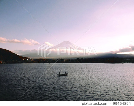 Mt. Fuji at dusk from Lake Kawaguchi Mt. Fuji at dusk from Lake Kawaguchi 99464894