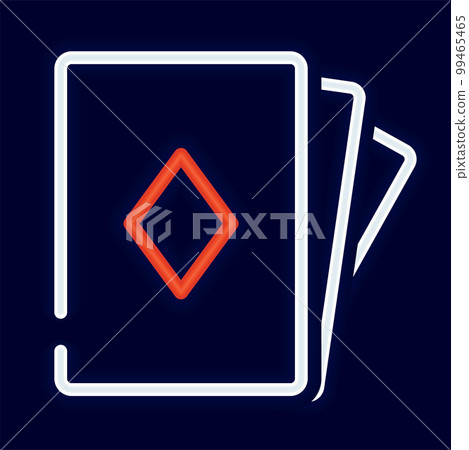 Isolated colored poker card icon Neon style Vector 99465465