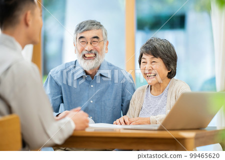 Senior, trader, renovation, consultation, home repair, construction, couple, real estate, male, renovation consultation, asset management 99465620