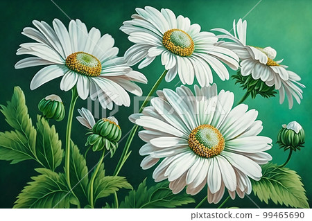 Cute Chamomile Illustrated Pattern Illustration Generative AI Cute Chamomile Illustrated Pattern Illustration Generative AI 99465690