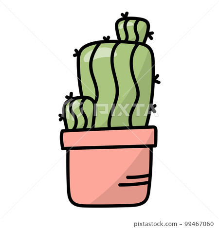Vector illustration of a bright cactus. flat, cute Vector illustration of a bright cactus. flat, cute 99467060
