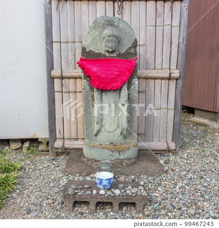 Stone statue of Ojizou san, protector of children, Japan. Stone statue of Ojizou san, protector of children, Japan. 99467243