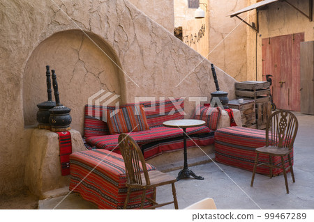 Traditional Arabic style restaurant. Deira old city of Dubai. United Arab Emirates. Middle East 99467289