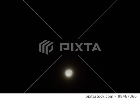 Hakushu Town, Hokuto City, 15.3 years old February full moon is hazy with thin clouds (Position: bottom center) 99467366