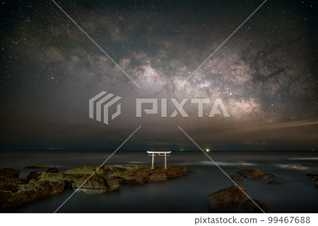 Hitachinaka City, Ibaraki Prefecture Oarai Isozaki Shrine Kamiiso Torii Spring Milky Way Hitachinaka City, Ibaraki Prefecture Oarai Isozaki Shrine Kamiiso Torii Spring Milky Way 99467688