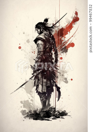 水墨畫武士 99467832