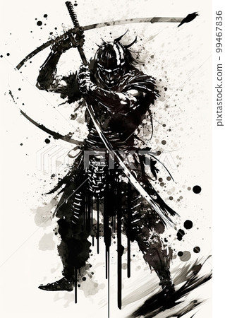 Ink painting samurai - Stock Illustration [99467836] - PIXTA