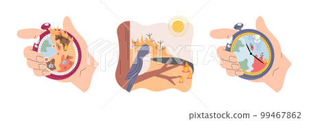 Climate change weather global greenhouse warming risks metaphor concept. Save planet Climate change weather global greenhouse warming risks metaphor concept. Save planet 99467862