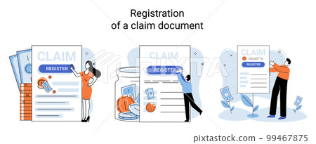 Registration of claim form register document, providing personal information, income information 99467875